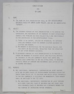 Seller image for Constitution and By-Laws [two versions] for sale by Bolerium Books Inc.