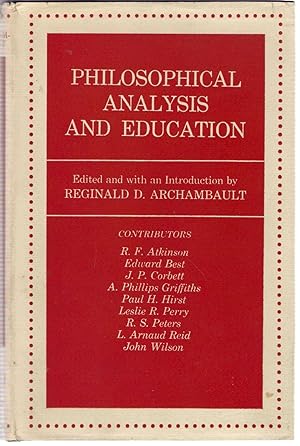 Imagen del vendedor de Philosophical Analysis and Education a la venta por Michael Moons Bookshop, PBFA