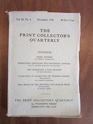 The Print Collector's Quarterly [Magazines] by Editor: Good Hardcover ...