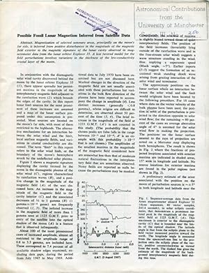 Seller image for Possible Fossil Lunar Magnetism Inferred from Satellite Data. for sale by Antiquariat am Flughafen