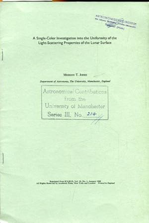 Seller image for A Single-Color Investigation into the Uniformity of the Light-Scattering Properties of the Lunar Surface. for sale by Antiquariat am Flughafen