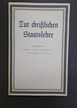 Seller image for Zur christlichen Staatslehre - Wrterbuch der Politik Heft 2 for sale by Antiquariat Strter