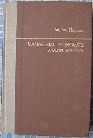 Seller image for Managerial Economics Analysis and Cases for sale by Beach Hut Books