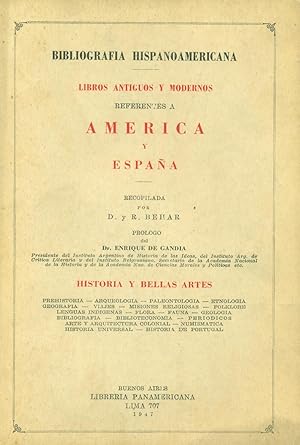 Imagen del vendedor de BIBLIOGRAFA HISPANOAMERICANA. LIBROS ANTIGUOS Y MODERNOS REFERENTES A AMRICA Y ESPAA a la venta por Valentin Peremiansky