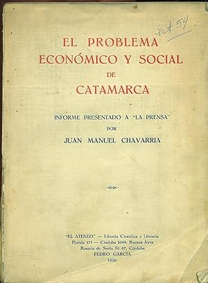 Imagen del vendedor de EL PROBLEMA ECONMICO Y SOCIAL DE CATAMARCA. INFORME PRESENTADO A "LA PRENSA" a la venta por Valentin Peremiansky