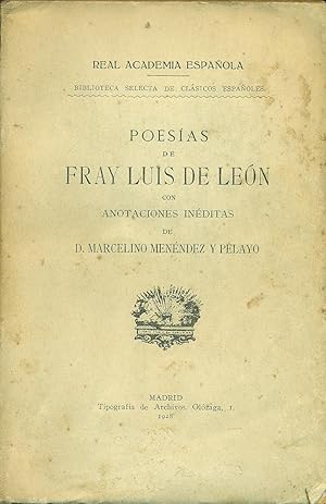 Bild des Verkufers fr POESAS DE FRAY LUIS DE LEN zum Verkauf von Valentin Peremiansky