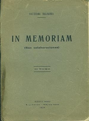 Seller image for IN MEMORIAM (SUS COLABORACIONES) for sale by Valentin Peremiansky
