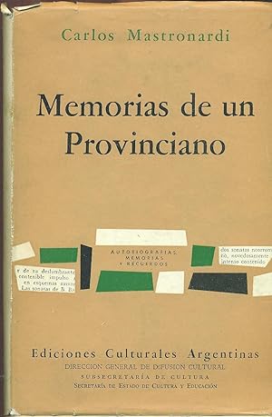 Seller image for MEMORIAS DE UN PROVINCIANO for sale by Valentin Peremiansky