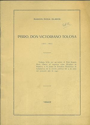 Imagen del vendedor de PBRO. DON VICTORIANO TOLOSA (1817-1892) a la venta por Valentin Peremiansky