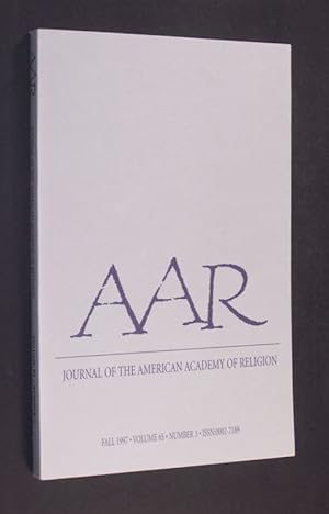 Seller image for Journal of the American Academy of Religion. Vol. 65, Nr. 3, 1997. (Jaffee: A Rabbinic Ontology of the Written and Spoken Word: On Discipleship, Transformative Knowledge, and the Living Texts of Oral Torah; Marx: Moses and Machiavellism; Ruprecht, Jr.: Nietzsche, The Death of God, And Truth, or Why I Still Like Reading Nietzsche; Kyongsuk Min: Dialectical Pluralism and Solidarity of Others: Towards a New Paradigm; Hart: When Is a Fundamentalist a Modernist? J. Gresham Machen, Cultural Modernism, and Conservative Protestanism; Hill: Translating Feuerbach, Constructing Morality: The Theological and Literary Significance of Translation for George Eliot). for sale by Antiquariat Kretzer