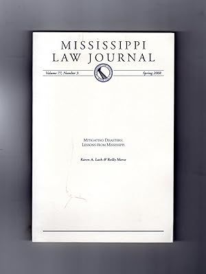 Mitigating Disasters: Lessons From Mississippi (Katrina) / Bound Excerpt Essay Article From the M...