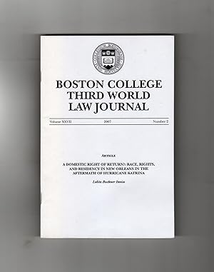 A Domestic Right of Return?: Race, Rights, and Residency in New Orleans in the Aftermath of Hurri...