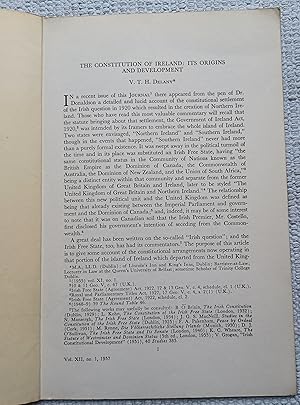 Bild des Verkufers fr The Constitution of Ireland: Its Origins and Development zum Verkauf von Glenbower Books