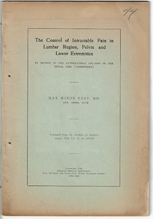 Seller image for The control of intractable pain in lumbar region, pelvis and lower extremities for sale by Rulon-Miller Books (ABAA / ILAB)