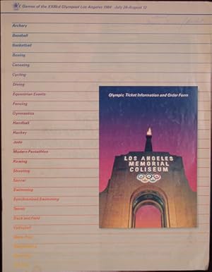 Seller image for Games of the XXIIIrd Olympiad Los Angeles 1984, July 28-August 12: Olympic Ticket Information and Order Form for sale by ERIC CHAIM KLINE, BOOKSELLER (ABAA ILAB)