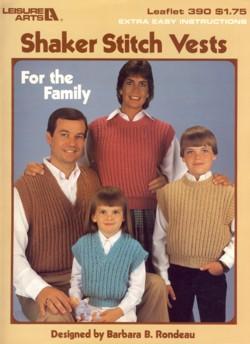 Shaker Stitch Vests For the Family Leaflet 390