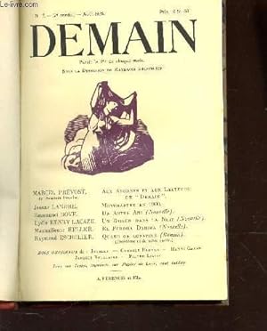 Imagen del vendedor de DEMAIN - N17 - AOUT 1925 / AUX ABONNES AUX LECTEURS DE DEMAIN - MONTMARTRE EN 1900 - UN AUTRE AMI - UN BAISER DANS LA NUIT - EL FEDDHA DAHIBA - QUAND ON CONSPIRE - a la venta por Le-Livre