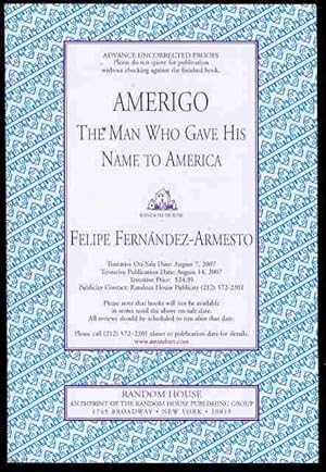 Bild des Verkufers fr Amerigo: The Man Who Gave His Name to America zum Verkauf von Bookmarc's