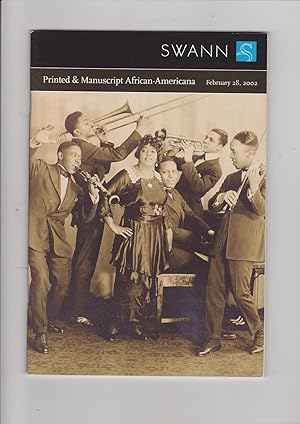 Swann Galleries Auction Printed & Manuscript African-Americana (Public Auction Sale 1926, Thursda...