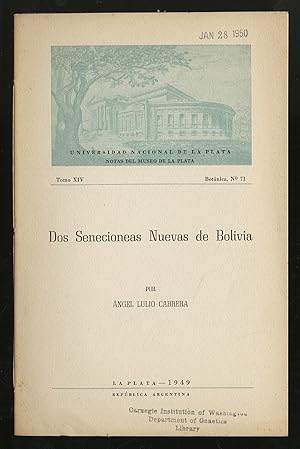 Imagen del vendedor de Dos Senecioneas Nuevas De Bolivia a la venta por Between the Covers-Rare Books, Inc. ABAA