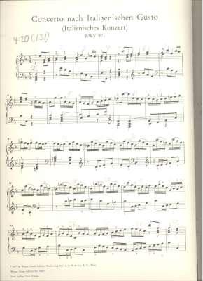 Italienisches Konzert. [Italian Concerto] ; nach Erstdrucken und Abschriften hrsg. von Klaus Engl...