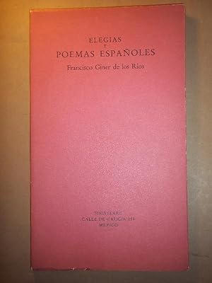 Seller image for ELEGAS Y POEMAS ESPAOLES. for sale by Carmichael Alonso Libros