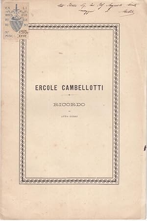 Image du vendeur pour ERCOLE CAMBELLOTTI mis en vente par Arca dei libri di Lorenzo Casi