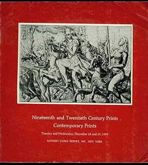 Image du vendeur pour Nineteenth and Twentieth Century Prints Contemporary Prints (December 18 and 19, 1979) mis en vente par Bookmarc's