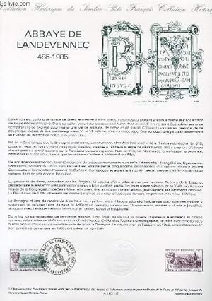 Bild des Verkufers fr DOCUMENT PHILATELIQUE OFFICIEL N17-85 - ABBAYE DE LANDEVENNEC 485-1985 (N2349 YVERT ET TELLIER) zum Verkauf von Le-Livre