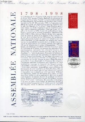 Bild des Verkufers fr DOCUMENT PHILATELIQUE OFFICIEL - ASSEMBLEE NATIONALE 1798-1998 (3132 YVERT ET TELLIER) zum Verkauf von Le-Livre