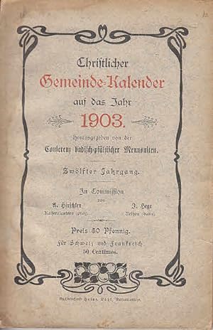 Christlicher Gemeinde-Kalender auf das Jahr 1903