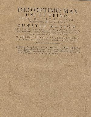 An febribus malignis alexipharmace ? (thèse de doctorat de médecine de Charles Deslon)