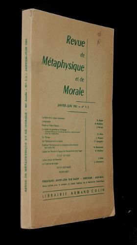 Imagen del vendedor de Revue mtaphysique et de morale, janvier-juin 1961, n1-2 a la venta por Abraxas-libris
