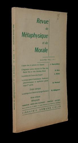 Imagen del vendedor de Revue mtaphysique et de morale, janvier-mars 1956, n1 a la venta por Abraxas-libris