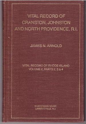 Imagen del vendedor de Vital record of Cranston, Johnston and North Providence, Rhode Island a la venta por Lavendier Books