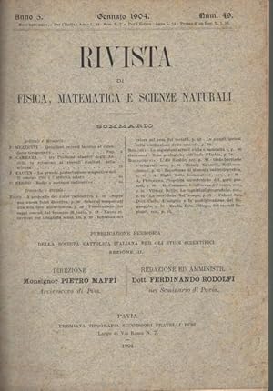 Seller image for Rivista di fisica, matematica e scienze naturali Annata 1904; anno 5, nn. 49-60, 2 volumi. for sale by Di Mano in Mano Soc. Coop