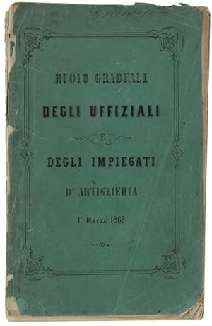 RUOLO GRADUALE DEGLI UFFIZIALI E DEGLI IMPIEGATI D'ARTIGLIERIA - 1° Marzo 1869.: