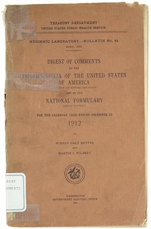 DIGEST OF COMMENTS ON THE PHARMACOPOEIA OF THE UNITED STATES OF AMERICA (eight decennial revision...