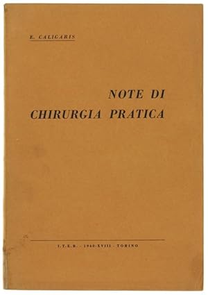 NOTE DI CHIRURGIA PRATICA.: