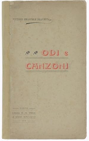 Immagine del venditore per ODI E CANZONI.: venduto da Bergoglio Libri d'Epoca