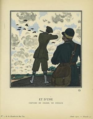 Et D'une: Costume de Chasse, De Kriegck Print from the Gazette du Bon Ton