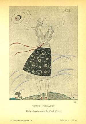 Voici L'Orage! : Robe d'apres-midi, de Paul Poiret. Print from the Gazette du Bon Ton