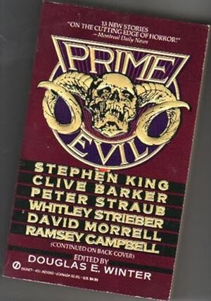Seller image for Prime Evil: New Stories by the Masters of Modern Horror -The Pool, Next Time You'll Know Me, Spinnings Tales with the Dead, The Juniper Tree, Food, Coming to Grief, The Blood Kiss, Having a Woman at Lunch, The Night Flier, Alice's Last Adventure, +++++ for sale by Nessa Books