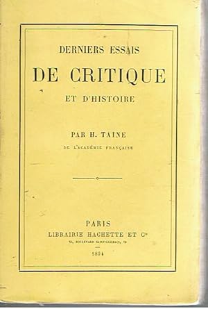 Derniers essais de critique et d'histoire