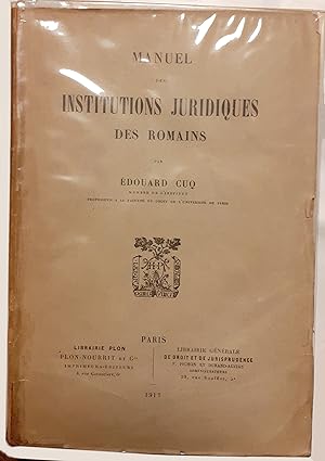 Manuel des institutions juridiques des Romains