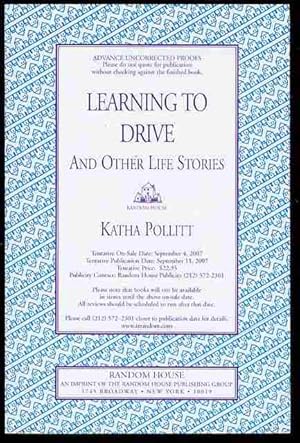 Imagen del vendedor de Learning to Drive: And Other Life Stories a la venta por Bookmarc's