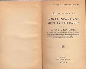 Bild des Verkufers fr ORACION APOLOGETICA POR LA ESPAA Y SU MERITO LITERARIO zum Verkauf von Libreria 7 Soles