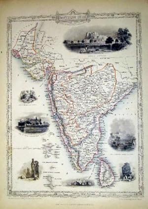 Image du vendeur pour Southern India, antique map with vignette views mis en vente par Antipodean Books, Maps & Prints, ABAA