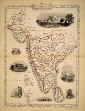 Image du vendeur pour Southern India, antique map with vignette views mis en vente par Antipodean Books, Maps & Prints, ABAA
