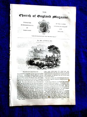 Bild des Verkufers fr The Church of England Magazine No 529, 21 June 1845. Palace of Linlithgow. zum Verkauf von Tony Hutchinson